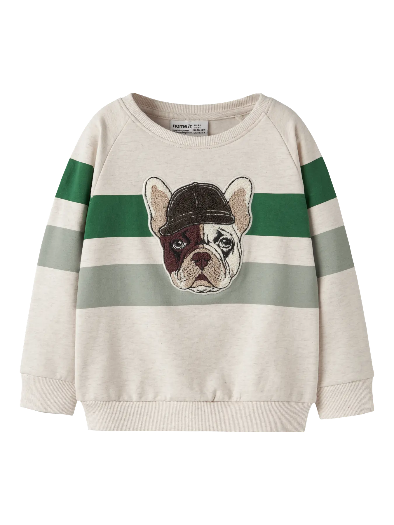 Sudadera Rayas Verde Perrito Mini