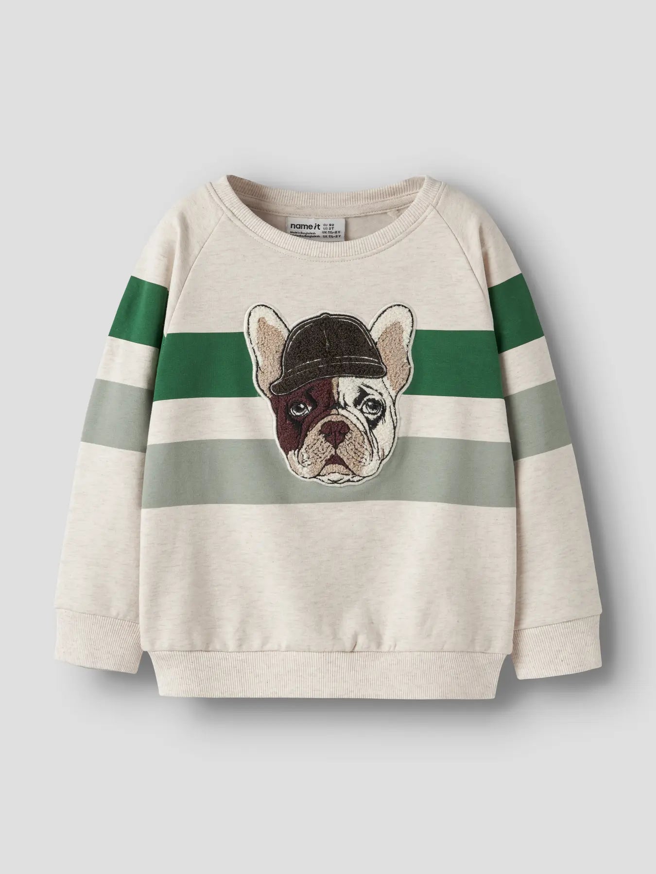Sudadera Rayas Verde Perrito Mini