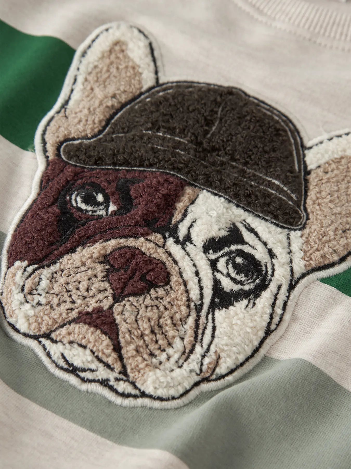 Sudadera Rayas Verde Perrito Mini