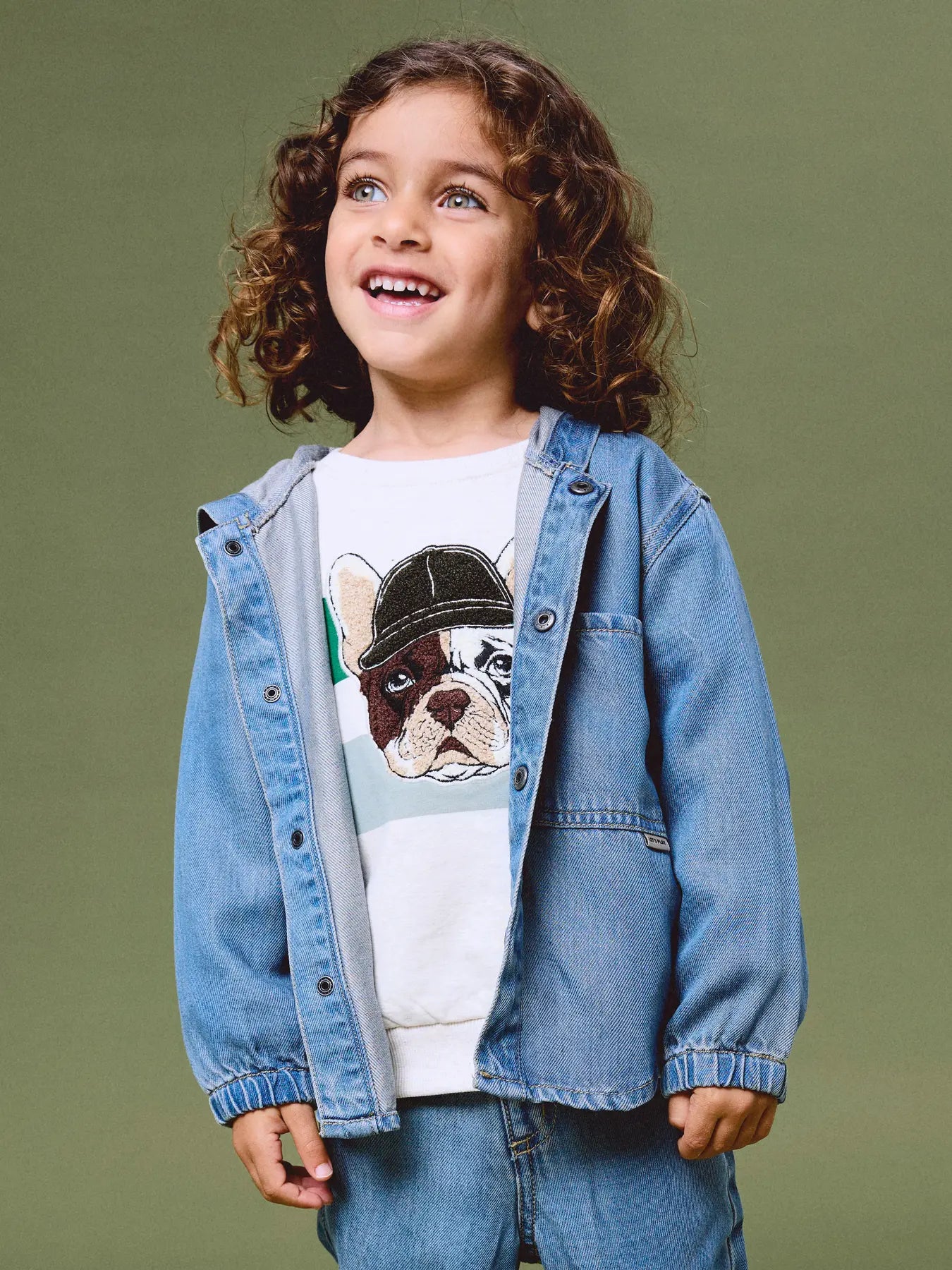 Sudadera Rayas Verde Perrito Mini