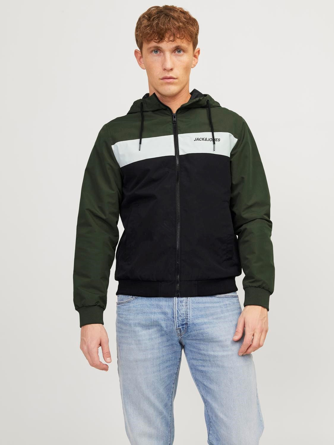 Cortavientos Capucha Erush Verde/Negro