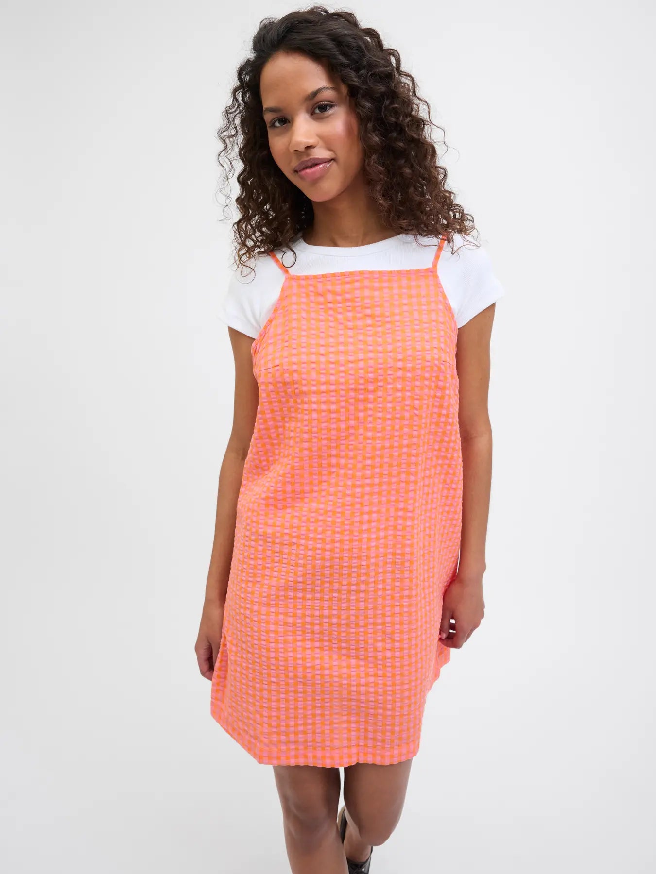 Vestido Vichy Orange/Rosa