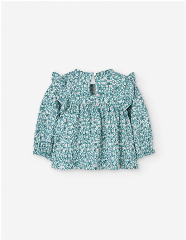Blusa Floral Azul Bebé