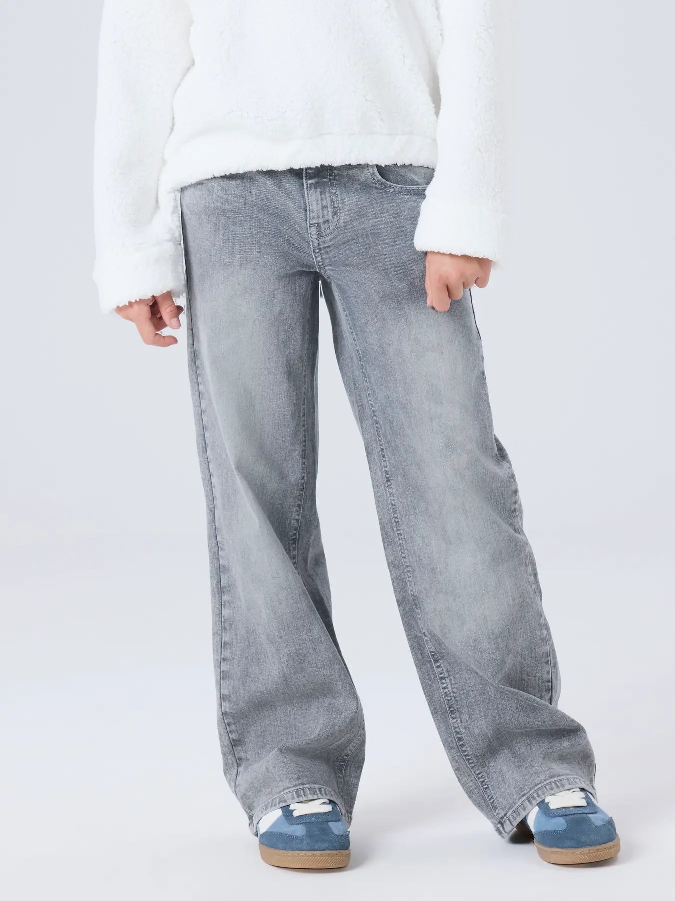 Jeans Wide Medium Grey Kid