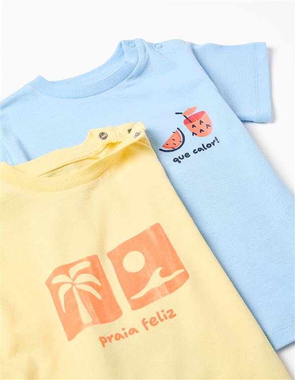 Pack 2 Camisetas Amarillo/Azul Bebé