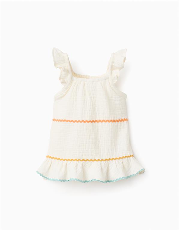 Blusa Crudo Rayas Crochet Bebé