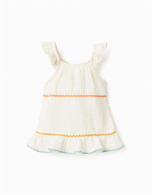 Blusa Crudo Rayas Crochet Bebé