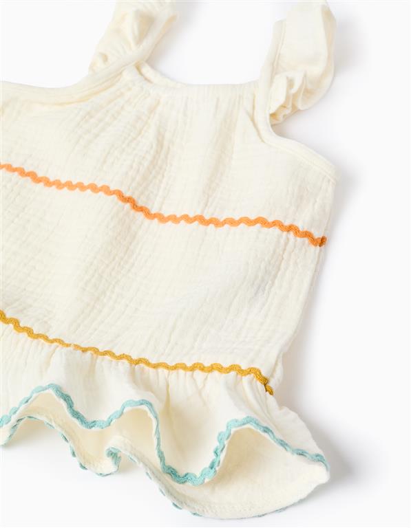 Blusa Crudo Rayas Crochet Bebé