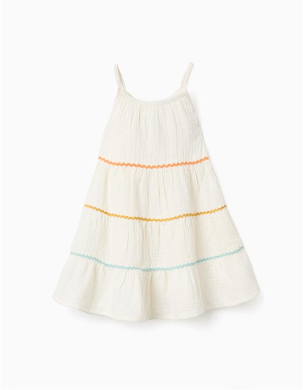 Vestido Crudo Rayas Crochet