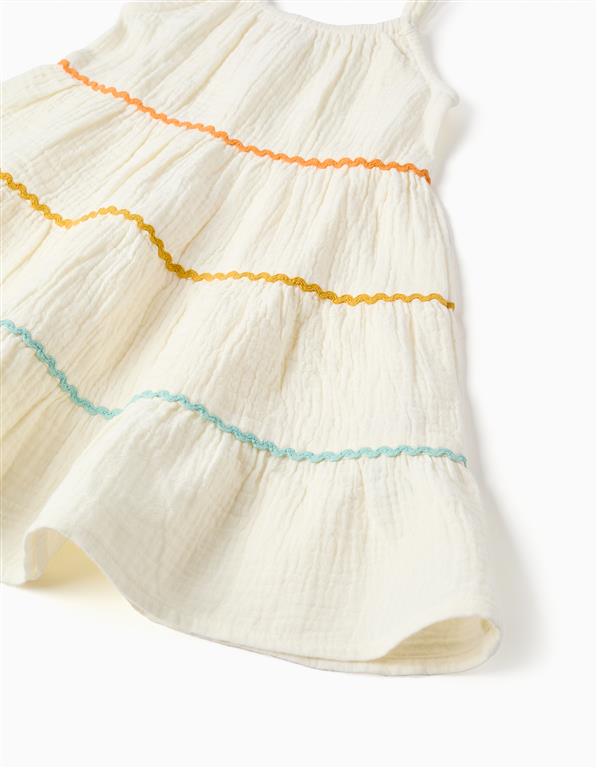 Vestido Crudo Rayas Crochet