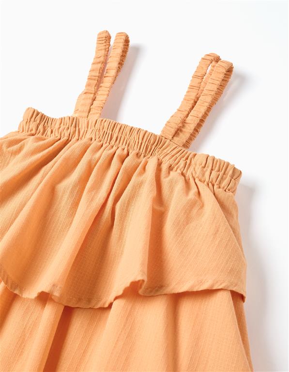 Vestido Naranja Volantes