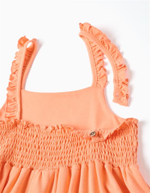 Vestido Volantes Naranja