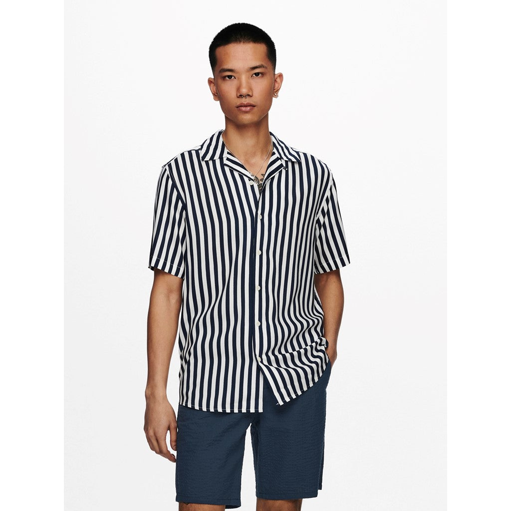 Camisa Rayas Azul Marino