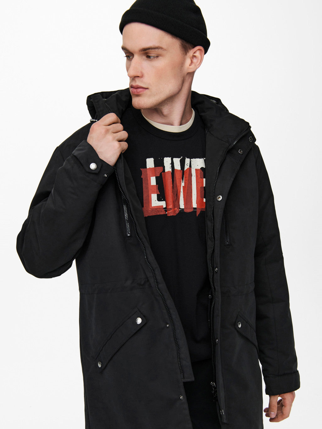 Abrigo Largo Parka Black